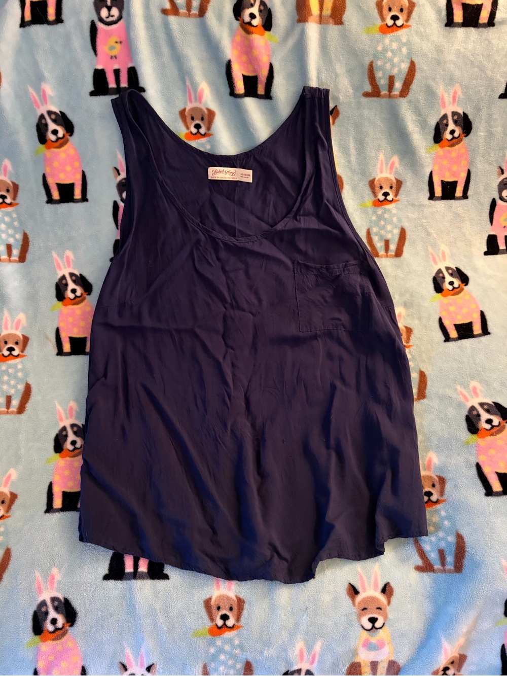 Faded Glory Navy Sleeveless V-Neck Tank